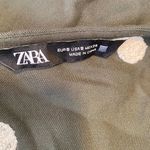 ZARA olive green ruffled long sleeve polka dot dress Photo 10