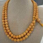 Vintage and long Tan Beaded Prayer Necklace Photo 0