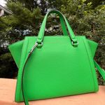 Michael Kors Freya Green Pebbled Leather Satchel Tote Crossbody Bag NWT Photo 4
