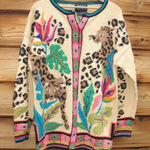 Vintage 90's Hand Knit Berek Pima Cotton Cardigan Sweater Size L Photo 0