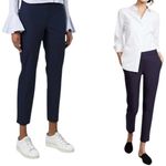 Theory  Women’s Size 8 Navy Blue Thaniel Approach Cotton Stretch Trousers Pants Photo 2