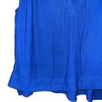 Free People Darcy Royal Blue Cap Sleeve V-neck Pleated Tank Top Photo 6