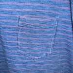 Faherty  pocket tee crewneck short sleeves raw hem cropped oversized top striped Photo 2