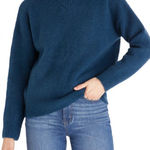 Madewell Dillon Mock Neck Pullover Sweater In Blue Hematite wool alpaca blend S Photo 0
