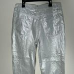 Rebecca Minkoff  Silver Metallic Straight Leg Jeans Size 8 Y2K Photo 10