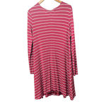 Old Navy  Fit & Flare Dress - Women's L - Maroon Striped Photo 1