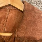 Mizzi Vintage 80s Suede Duster Trench Whipstitch Brown Leather Coat Jacket Photo 14