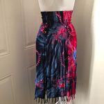 2000s Y2K Pink and blue tie dye halter fairycore grunge mermaid dress or skirt with beaded bedazzled details fringe hem Size XS Photo 4