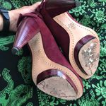 Alice + Olivia  burgundy suede heels size 37.5 or 7.5. Like new condition Photo 4