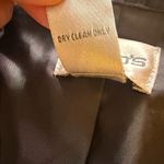 Chico's  Black Silk Blazer with White Stitched flowers size 0 open Photo 12