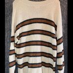 American Eagle  Oversized Striped V-Neck Sweater Photo 3