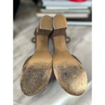 Perugia Olive Green & Pink Embroidered Platform Heels Size 8 Photo 5