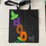 Handmade Vintage Halloween Witchy Boo and Black Cat Tote Bag Photo 0