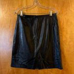 Max Mara Womens Black Genuine Leather Skirt Luxury Designer Made In Italy Size 8 Photo 0