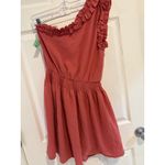 Entro  One Shoulder Ruffle Dress Smocked Waist Party Cocktail‎ Dress S Photo 6