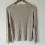 Akris  100% Wool Square Neck Long Sleeve Light Sweater Beige Size 14 Photo 4