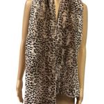 Animal Print Brown and Cream Faux Fur Fluffy Scarf 8 x 64 Inches Photo 1