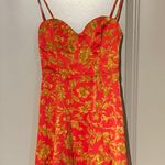 Urban Outfitters Orion Red Floral Bustier Mini Dress Photo 3
