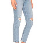 AGOLDE  Riley High Rise Straight Crop Jean Light Wash Distressed knees Size 29 Photo 1