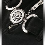 Versace Medusa Belted Low Rise Flare Jeans Faded Washed Black Size 30 NWT Photo 3