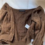 Brandy Melville Brown Cropped Knit Sweater Photo 2