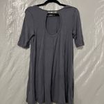 Free People  Gray Open Back Oversized T-Shirt Size Medium Photo 2