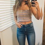 Vestique NWT Rainbow Ribbed Crop Top Photo 0