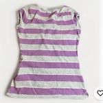 Guess  Jeans Baby Tee Womens M Pink Gray Stripe Cotton Fitted Y2K Style Retro Top Photo 1