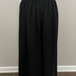 Vintage Clio Pants Wide Leg Palazzo Culottes Cropped Elastic Waist Lined Black Size M Photo 5