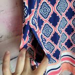 CABANA LIFE SLEEVELESS SHIFT DRESS UPF 50+ ORANGE BLUE GEO PRINT MEDIUM Photo 5