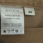 DOEN Maritime Corduroy Pants Women’s Size 25 Organic Cotton Patch Pockets USA Tan Photo 8