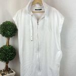 Ralph Lauren White Zip Front Hoody Swim Suit Bath Robe Coverup Dress M Photo 1