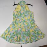 Lilly Pulitzer Luxletic Dania Pleated lemon yellow green Dress Large Photo 2