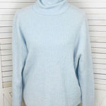 H&M Oversized Ribbed Cowl Neck Sweater Powder Blue Medium Photo 0