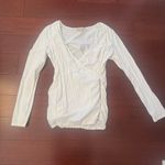 Michael Kors White Long Sleeve Wrap Top Photo 2