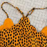 J.CREW Leopard scalloped cami top SIZE 2 Gold Photo 4