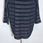 Market & Spruce  Black and Gray Stripe Knit Top Size Medium Black Stripe Top Photo 3