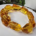 Honey Solid Glass Bead Stretch Bracelet Orange Photo 1