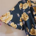 Gibson Latimer  Floral High Low Faux Wrap Lined MIDI Dress Green Size Small Photo 9