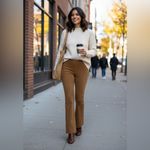 Willi Smith  Women's Vintage Brown Genuine
Leather Suede Pants Photo 1