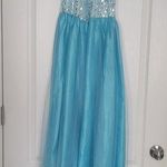 Wangezu strapless dress sequin sweetheart prom dress size small S Photo 0