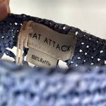 Hat Attack Denim Blue Raffia Fisherman Net Tote Bag Handmade Beach Casual New Blue Photo 6