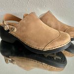 Rocky 4EurSole Tan Nubuck Leather Cottagecore Boho Flower Slip On Comfort Clogs Photo 0