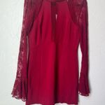 Free People  It’s Now or Never Wine Red Lace bodycon dress size L Photo 1