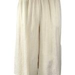 Aritzia Wilfred Cream White Wide Leg Elastic Waist Cropped Trousers Pants XXS Photo 0