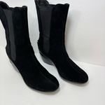 Cole Haan  Nike Air Mid‎ Calf Boots Shoes Black Suede Wedge Stretch Size 9.5B Photo 3
