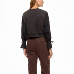 3.1 Phillip Lim Gray Crop Sweatshirt XS Whimsigoth Tie Sleeves Designer $300 Photo 1