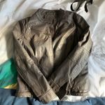 Grey Fur Lined Leather Jacket Size XL Photo 1