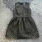 Red Valentino  Gathered Sun Barcode Dress Black Gold 40 Photo 1