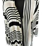 Catherine's Lightweight Open Front Striped Cardigan, size 3X Black Photo 2
